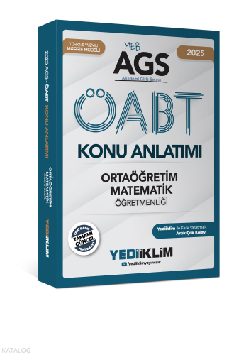 Yediiklim Yayınları 2025 MEB AGS ÖABT Ortaöğretim Matematik Öğretmenli