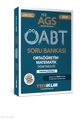 Yediiklim Yayınları 2025 MEB AGS ÖABT Ortaöğretim Matematik Öğretmenli