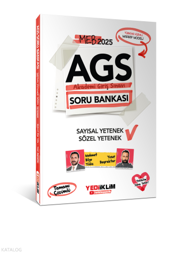 Yediiklim Yayınları 2025 MEB AGS Sayısal Yetenek - Sözel Yetenek Tamamı Çözümlü Soru Bankası