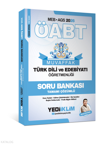 Yediiklim Yayınları 2026  MEB AGS ÖABT Muvaffak Türk Dili Ve Edebiyatı Öğretmenliği Soru Bankası Tamamı Çözümlü