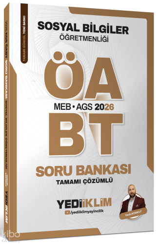 Yediiklim Yayınları 2026 MEB AGS ÖABT Sosyal Bilgiler Öğretmenliği Tamamı Çözümlü Soru Bankası