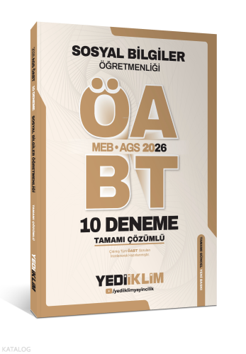 Yediiklim Yayınları AGS ÖABT Sosyal Bilgiler Öğretmenliği Tamamı Çözümlü 10 Deneme Sınavı