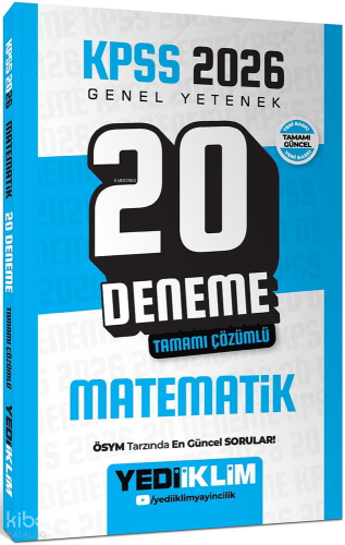Yediiklim Yayınları KPSS 2026 Genel Yetenek Matematik Tamamı Çözümlü 2