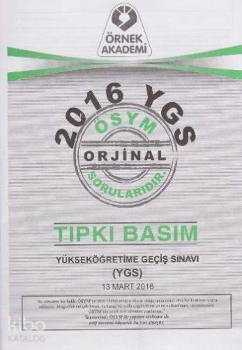 YGS 2016 Soru Kitapçığı Tıpkı Basım | benlikitap.com
