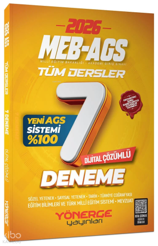 Yönerge 2026 MEB-AGS Tüm Dersler 7 Deneme Çözümlü | benlikitap.com