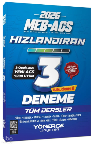 Yönerge 2026 MEB-AGS Tüm Dersler Hızlandıran 3 Deneme Çözümlü | benlik