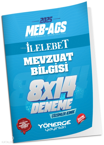 Yönerge Yayınları 2025 MEB-AGS Mevzuat Bilgisi İLELEBET 8x14 Deneme Çözümlü