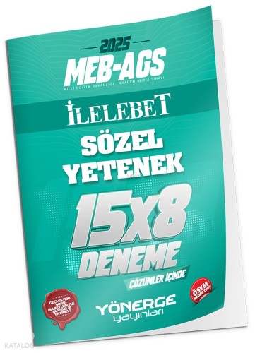 Yönerge Yayınları 2025 MEB-AGS Sözel Yetenek İLELEBET 15x8 Deneme Çözümlü