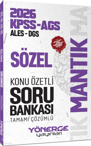 Yönerge Yayınları 2026 KPSS MEB-AGS ALES DGS Sözel Mantık Konu Özetli 