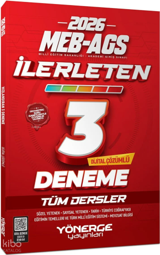Yönerge Yayınları 2026 MEB-AGS Tüm Dersler İlerleten 3 Deneme Çözümlü 