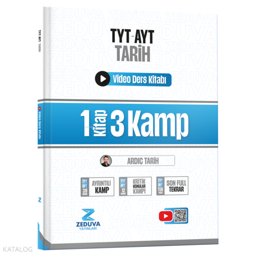 Zeduva Yayınları Ardıç Tarih TYT-AYT Tarih 1 Kitap 3 Kamp Video Ders Kitabı