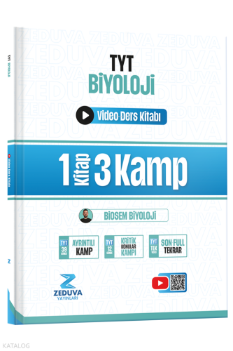 Zeduva Yayınları Biosem TYT Biyoloji 1 Kitap 3 Kamp Video Ders Kitabı