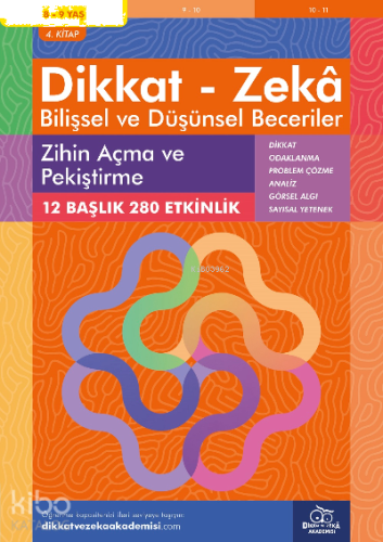 Zihin Açma ve Pekiştirme (8 - 9 Yaş 4.Kitap, 280 Etkinlik) / Dikkat – Zekâ & Bilişsel ve Düşünsel Beceriler